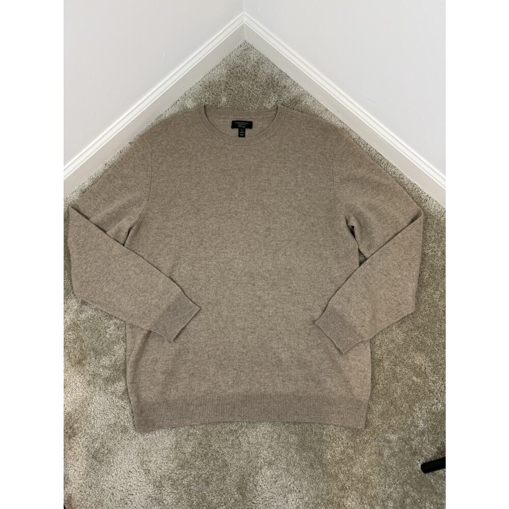 Club Room Cashmere Sweater Men's XL Tan Luxury Pullover Comfort Preppy Office